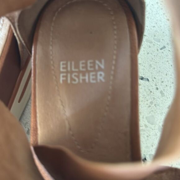 Eileen Fisher Sport Tumbled Leather Sneaker Sandal in Honey - Picture 12 of 15